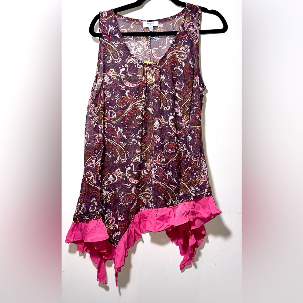 NWT HAYDEN Sheer Flowy Paisley Dressy Tank - medium
